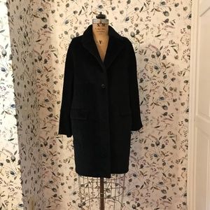 Max Mara Studio Black Alpaca Coat